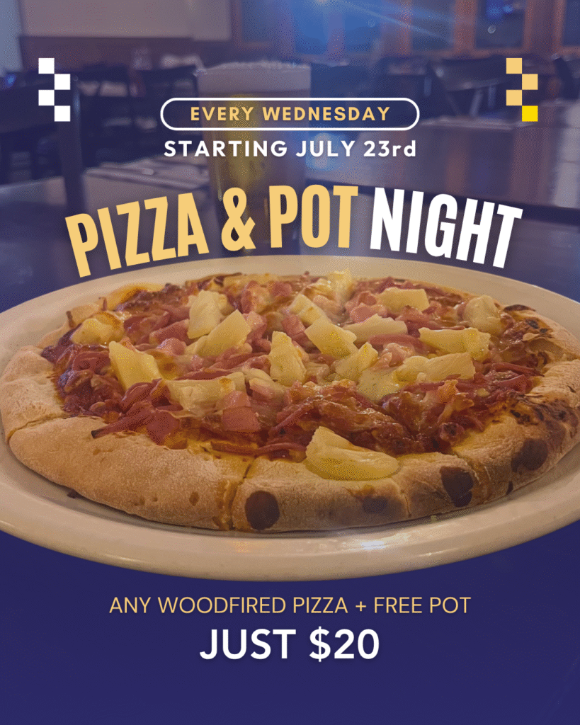 Woodfired pizza and pot of beer special at The Courthouse Hotel Smythesdale