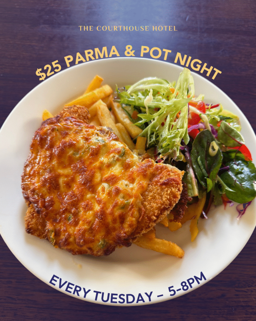 Tuesday nights are all about comfort food and a good laugh. From 5PM–8PM, enjoy a classic pub parma with chips and salad plus a pot of your choice for just $25. Then stick around for Karaoke and belt out a few tunes with the locals.