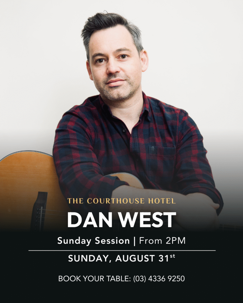 Dan West performing live acoustic set at The Courthouse Hotel Smythesdale Sunday Session.