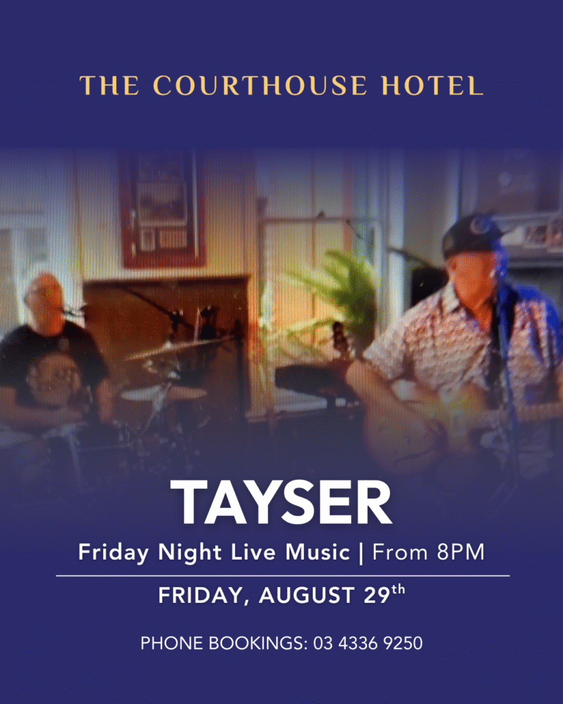 Acoustic duo Tayser (Scott & Michael) performing live music at The Courthouse Hotel Smythesdale.