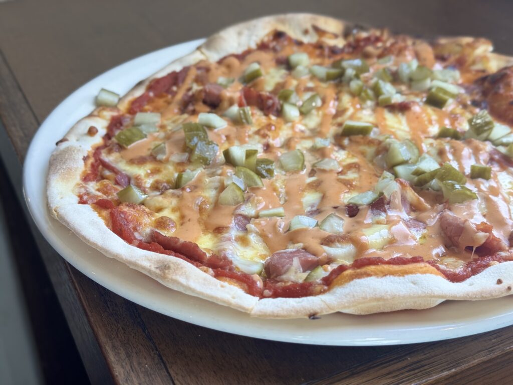 Courthouse Flat Reuben Pizza - Woodfire Pizza