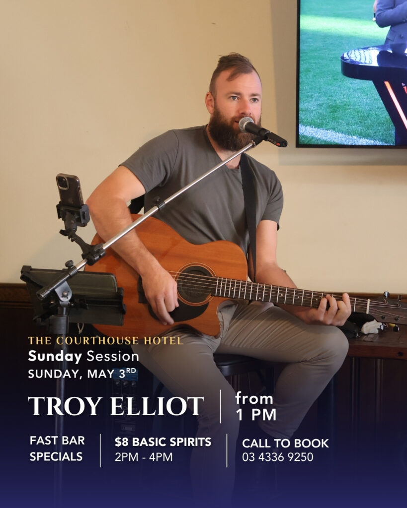 Troy Elliot performing live at The Courthouse Hotel Smythesdale Sunday Session